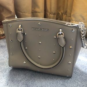 Micheal Kors Grey Studded Crossbody
